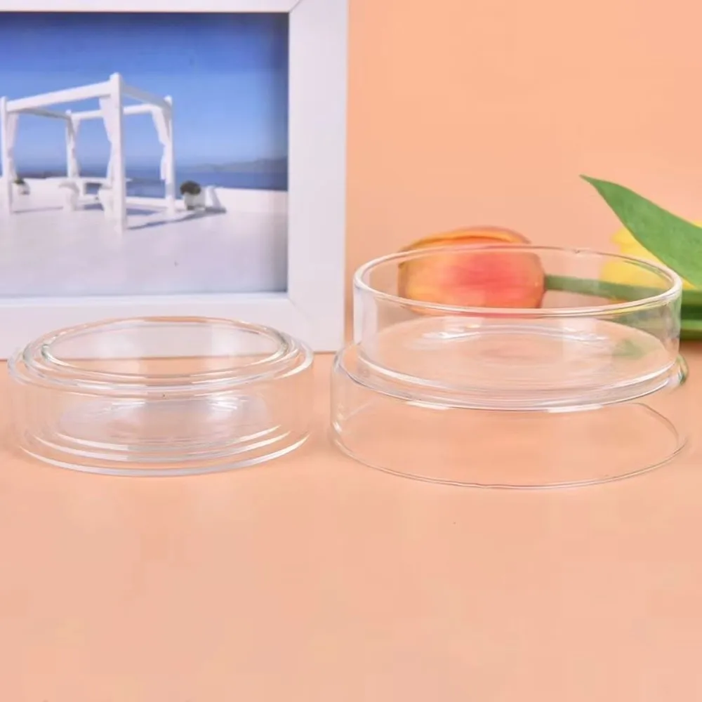 Glass Aquarium Feeding Bowl Transparent Round Tray Fish Tank Feeder