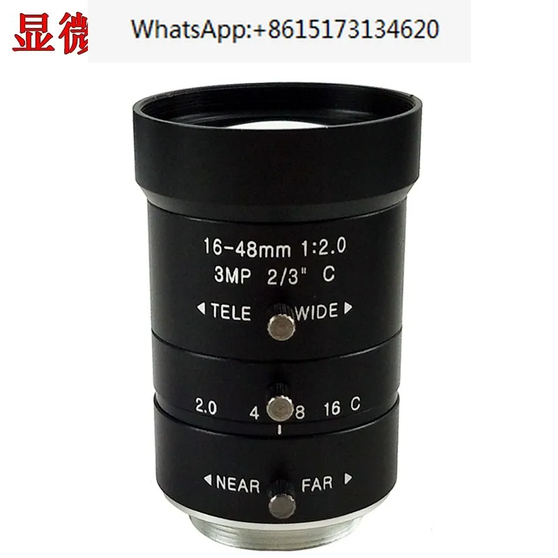 

High definition industrial lens with manual zoom of 3 million pixels, 2/3 target area, 16-48mm machine vision lens