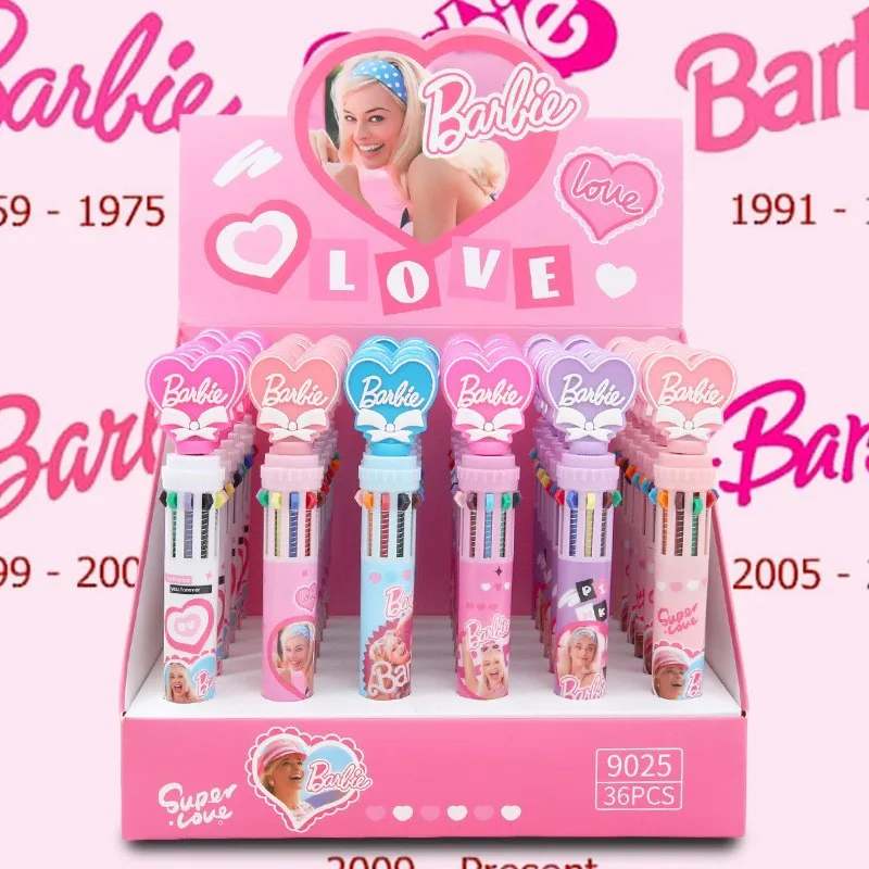Ballpoint Pen 36 Pcs Cartoon Disney Mickey Doll 10-colors Ballpoint Pen Student Supplies Stationery