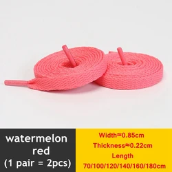 Premium Flat Thicken Weave Shoelaces - Off Black White - High-top Sneaker Accessory - 25 Color Options - 140cm (Watermelon red)