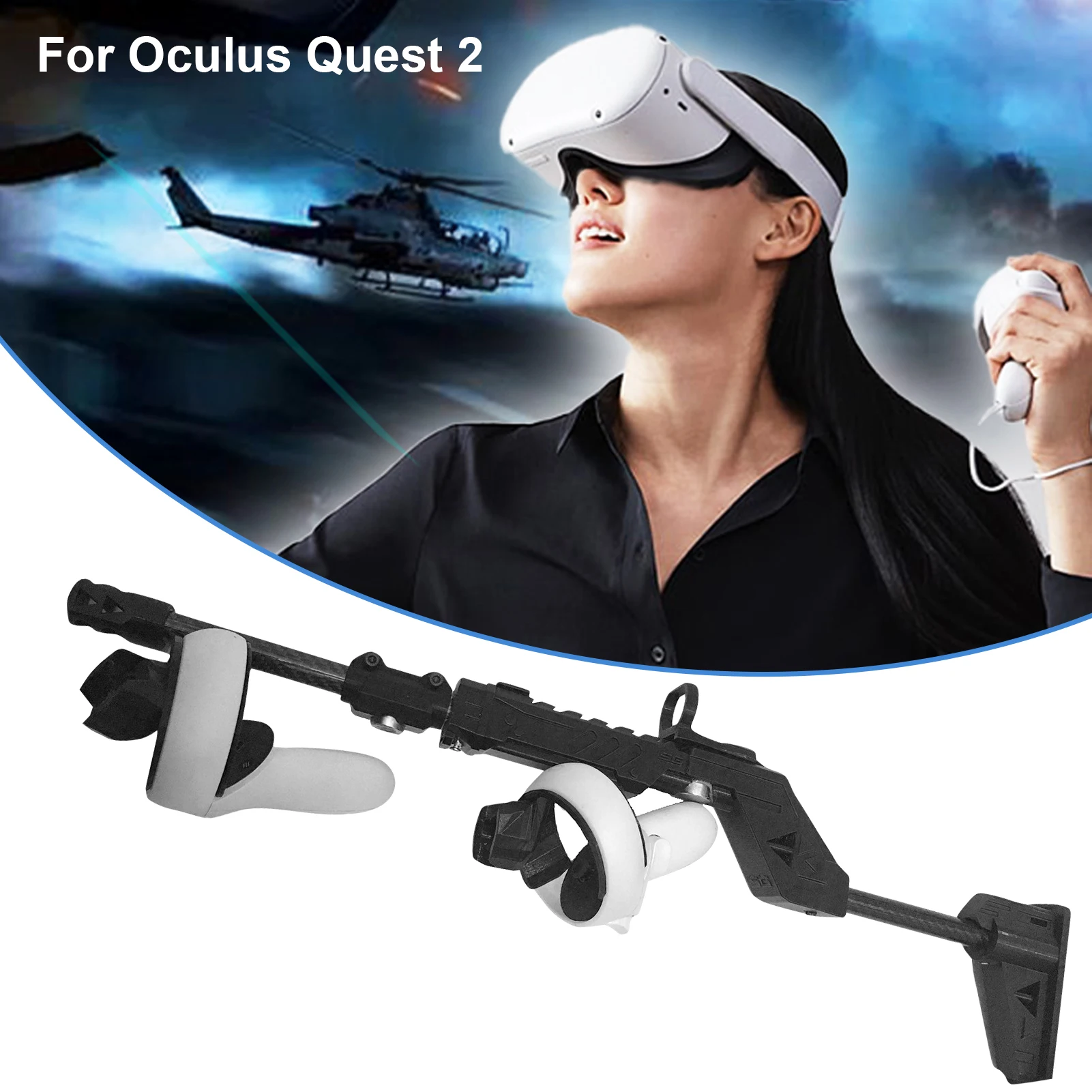 Gun Stock For Oculus Quest 2 VR Accessories VR Shooting Game Grip With Strap Shooting