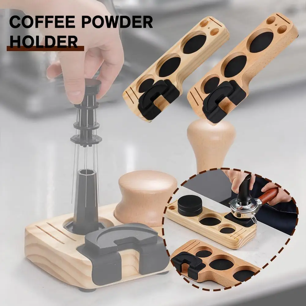 

Soild Wood Coffee Tamper Stand Presser Holder Wooden Coffee Compactor For Espresso Puck Screen Tamping Station Distribution U4O6