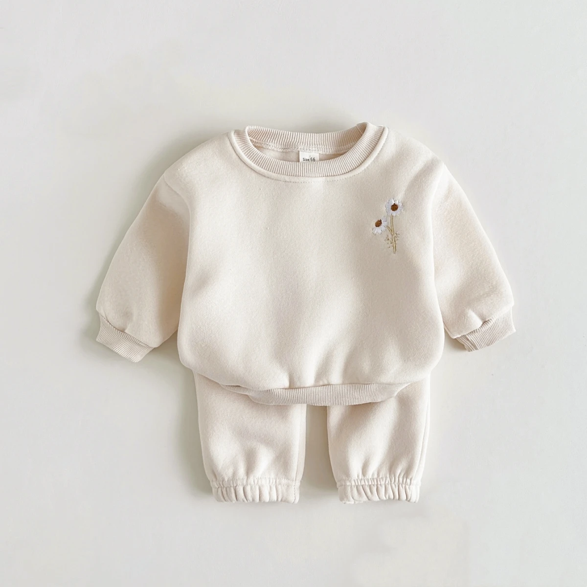 Kids Clothes Set 2PCS Spring Autumn 0-4Y Newborn Cotton Long Sleeves+Pants Small Daisy Embroidery Boys Girls Clothes Children Casual Warmth