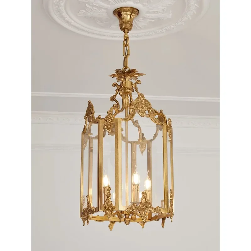 

Chandelier porch balcony entrance lamp corridor villa retro dewaxing copper lamps