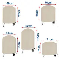 Beige Round BBQ Grill Cover,0utdoor Oven Hood,Barbecue Dust Hood,Waterproof and rainproof Protection BBQ Cover,210D Oxford Cloth 2