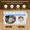 Washing Machine, Twin Tub Washing Machine Laundry Compact Washer spinner Combo with 40lbs capacity 4
