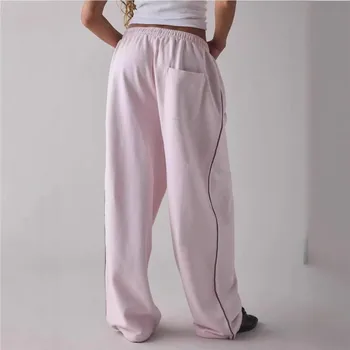 Harajuku Loose Wide Leg Trousers Knitted 2026 Casual Pant Y2k Women Straight Pants Baggy Joggers Sweatpants Casual Streetwear