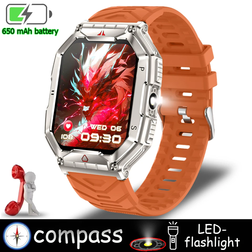 2024 NEW Flashlight Outdoor Sports Smart Watch Men 2.1 15