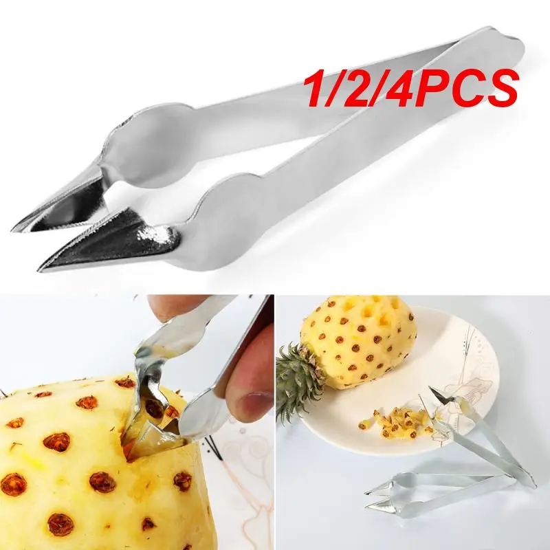 

1/2/4PCS New Creative Practical Stainless Steel Cutter Pineapple Eye Peeler Pineapple Seed Remover Clip Home Kitchen Fruit Tools