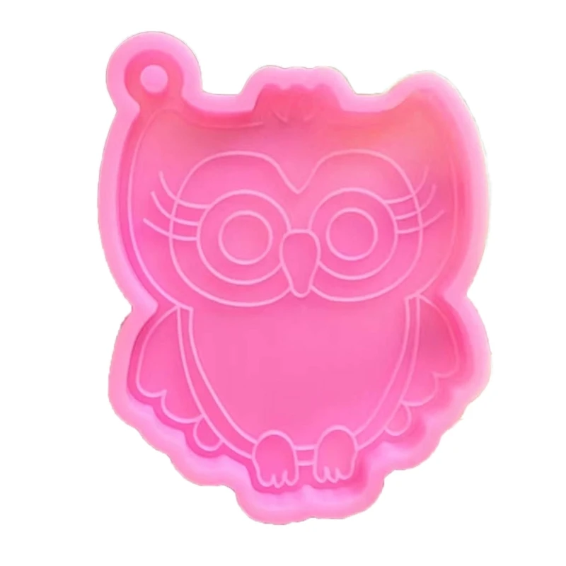 keychain pendant silicone mold set diy pendant crystal epoxy resin mold round rectangle necklace pendants jewelry making Owl Silicone Mold for DIY Keychain Pendant Personalized Animal Keychain Earring Pendants Resin Mold Women Girl Teen