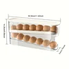 Double Layer Rolling Egg Dispenser Refrigerator Egg Storage Box Automatic Scrolling Egg Holder Household Large Capacity Kitchen 2