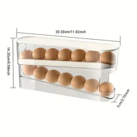 Double Layer Rolling Egg Dispenser Refrigerator Egg Storage Box Automatic Scrolling Egg Holder Household Large Capacity Kitchen 2