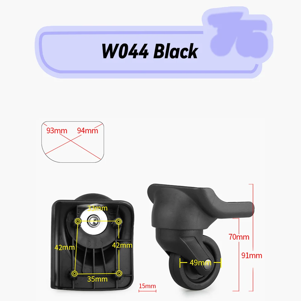 For Samsonite W044 Rotating Smooth Silent Shock Absorbing Wheel Accessories Wheels Casters Universal Wheel Replacement Suitcase