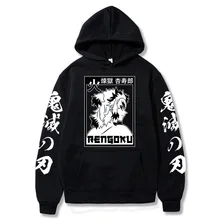 

New Y2k Demon Slayer Anime Kyojuro Rengoku Graphics Print Hoodie Pullovers Casual Fashion Unisex Kimetsu No Yaiba Sweatshirts