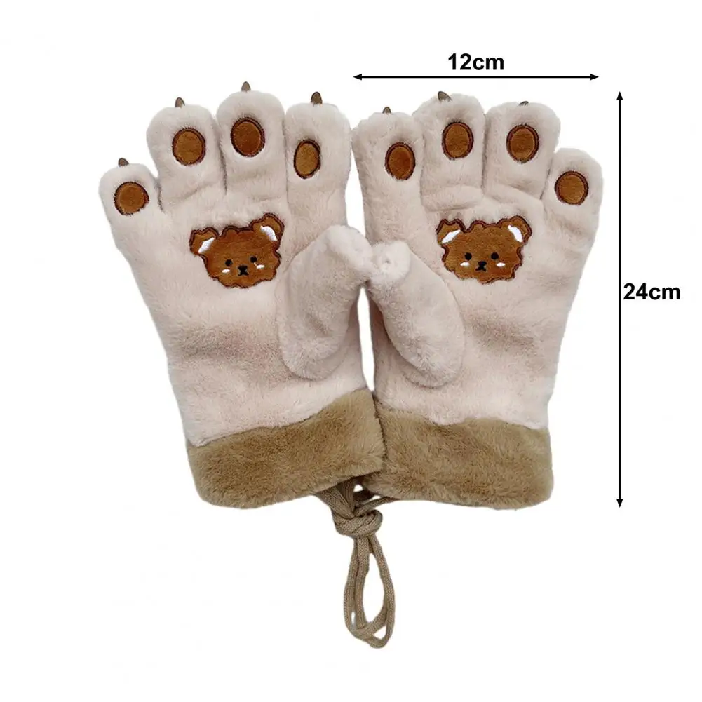1 Pair Cute Bear Paw Gloves Super Soft Ultra-thick Wear Resistant Cold-proof Winter Warm Gloves For Women Winter Gloves 6