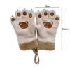 1 Pair Cute Bear Paw Gloves Super Soft Ultra-thick Wear Resistant Cold-proof Winter Warm Gloves For Women Winter Gloves 6