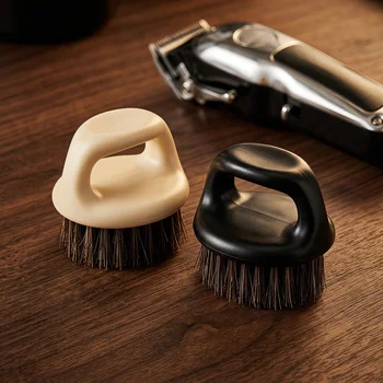 Spazzola per barba da uomo, spazzola per la pulizia del collo, spazzola in setole di cinghiale per la cura della barba e la pulizia dei capelli, per uso in barbiere, salone e casa.