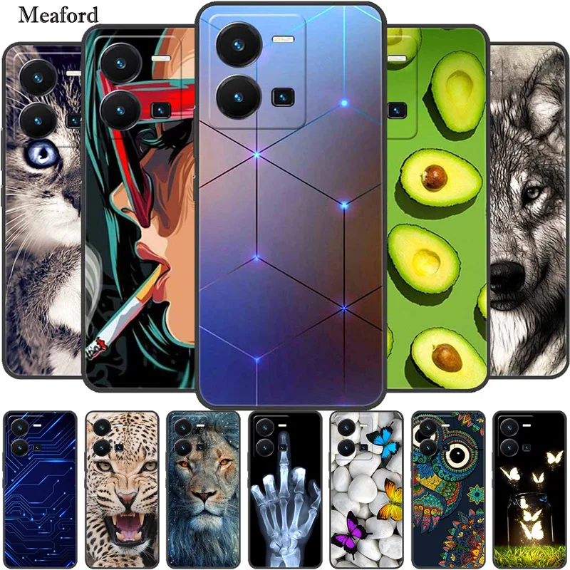 Per Vivo X80 Lite Custodia Animali Custodia Morbida In Silicone Tpu Per Telefono Cover Posteriore Per Vivo X80 Lite X 80 Lite Funda Cat Vivox80 Lite C