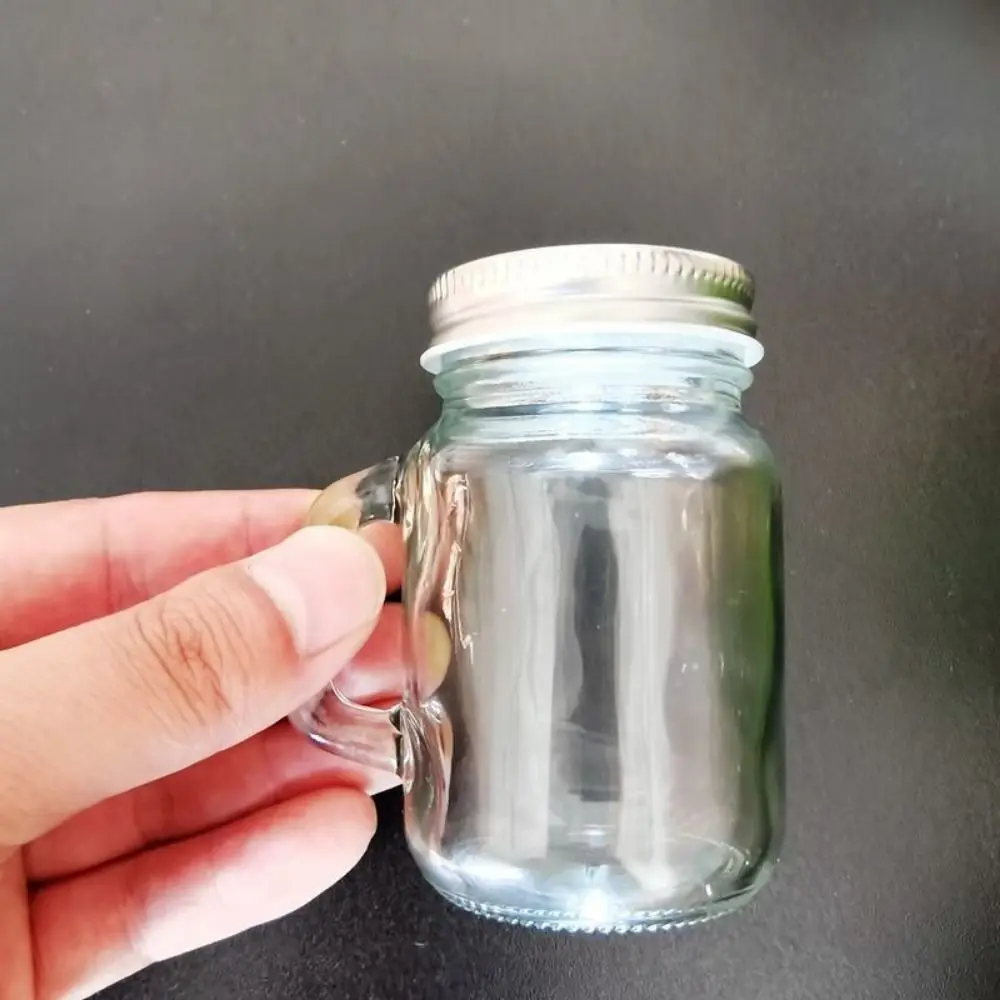 1Pcs Home Party Bar Mini Mason Jar Leakproof Vodka Spirits Storage Coffee Milk Juice Bottle 35ml with Lid Sealed Glass Bottle 5