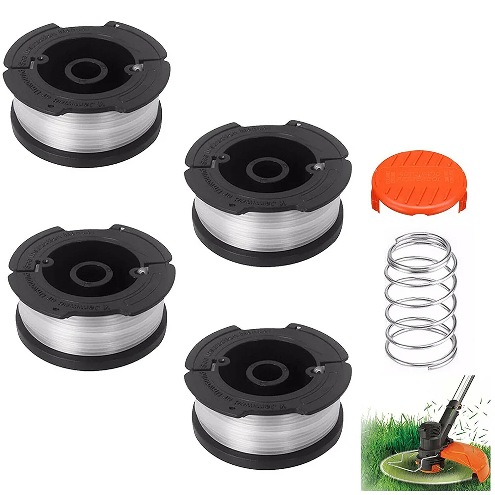 

4pc Spool Scap Cover Coils With Coil Lid For Black Decker Lawn Mower Thread Coil Set Grass String Trimmer Spool Cap Cover
