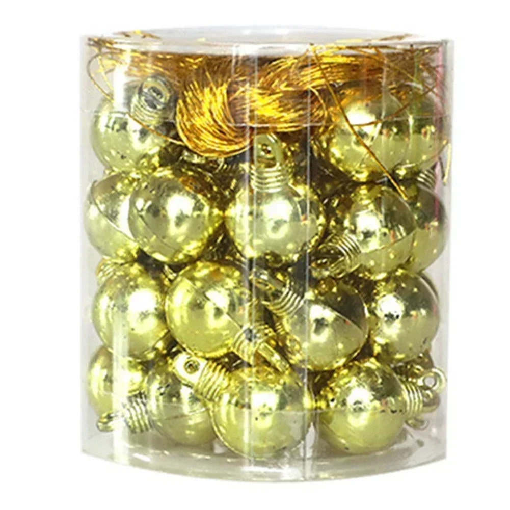 48 piezas de bolas de Navidad para adornos de árbol de Navidad, decoración con purpurina, 1,5 cm, irrompibles, para árbol de Navidad