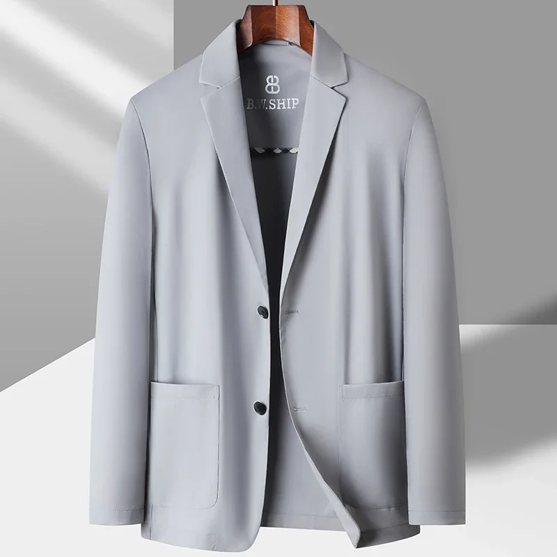 

2023 High-quality Fashion Blazer Business handsome summer new ice silk trend Sunscreen Casual Blazer Middle-aged coat M-4XL