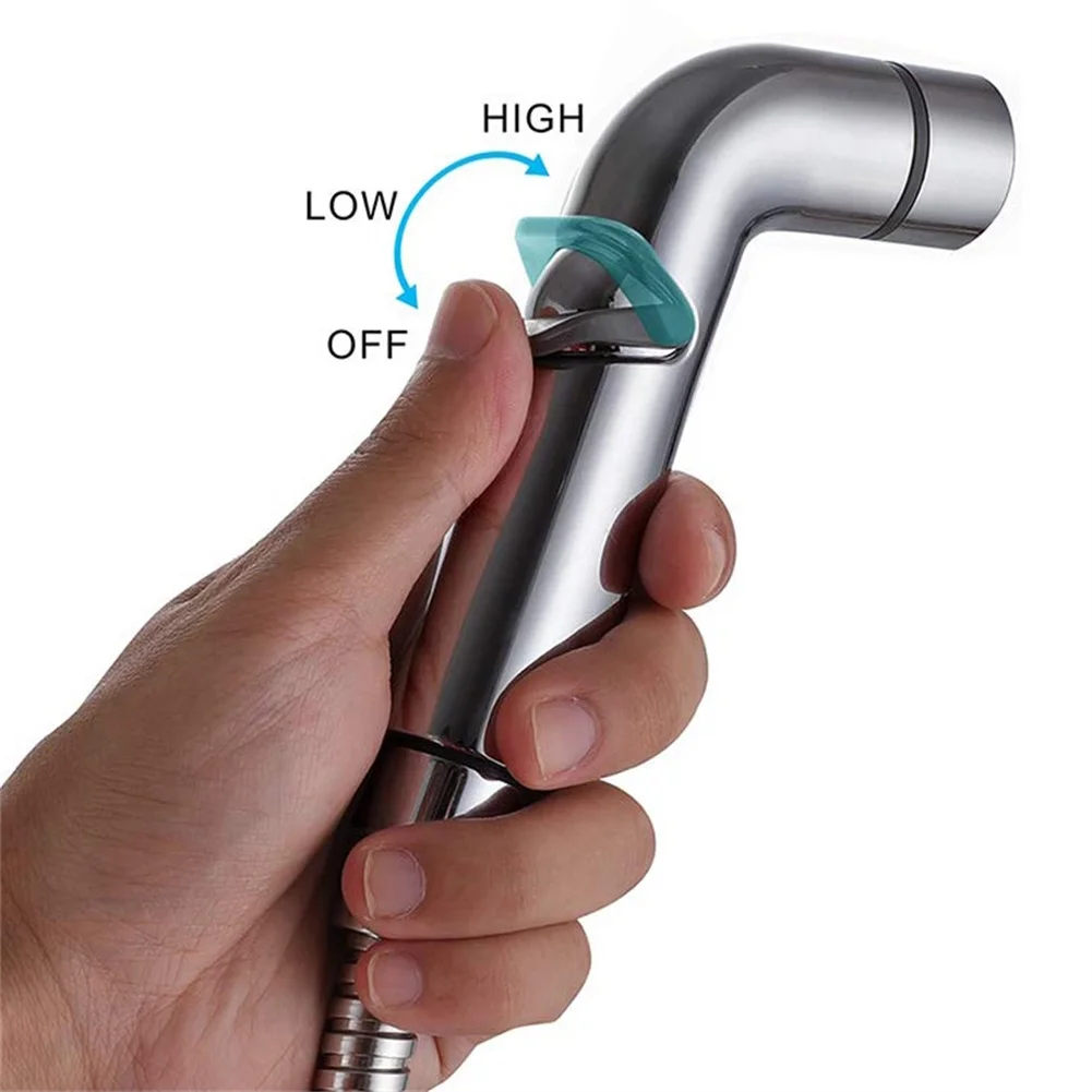 Chrome Handheld Bidet Sprayer For Toilet Hand Bidet Faucet For Bathroom Adjustable Hand Sprayer Shower Head Self Cleaning