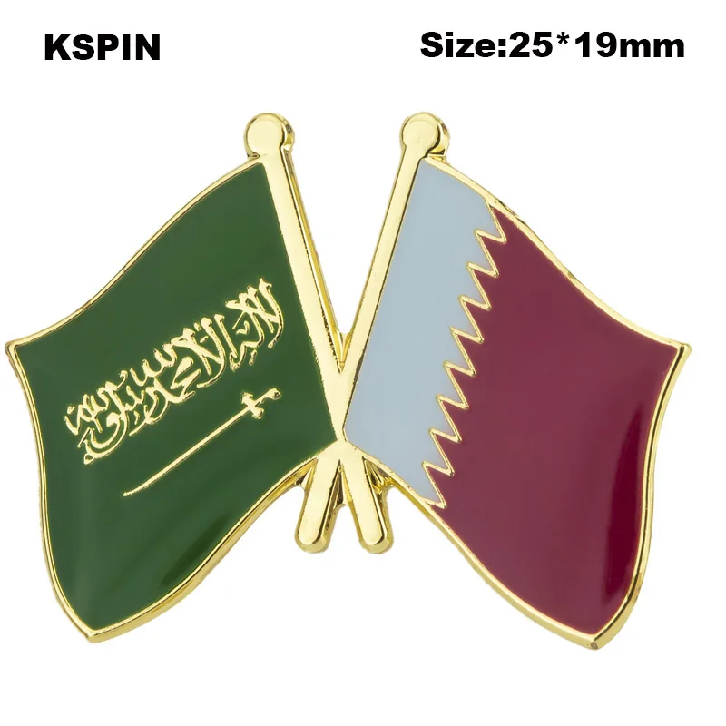 SaudiArabiaQatarFriendshipFlagLapelPinFlagbadgeBroochPins