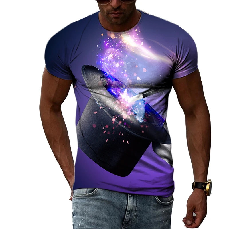 

Summer Magic Leisure Pattern Men's T-shirt Hip Hop 3D Print Personality Neck Short Sleeve Fashion Clothes