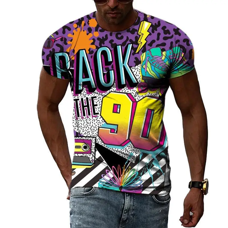 Mens Casual Short Sleeve 3D Print T Shirt
