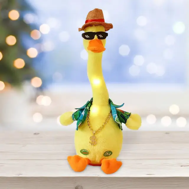 Kids Musical Duck Toy with Lights Fun Music Dancing Recordable Sound Interactive Electronic Plush Animal Music for Children 4
