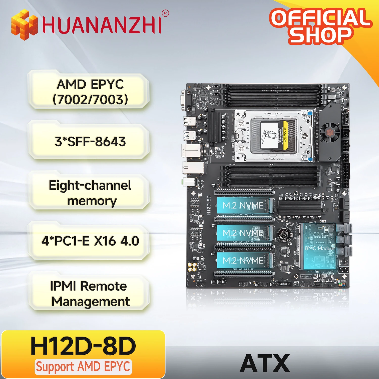 HUANANZHI H12D 8-Channel DDR4