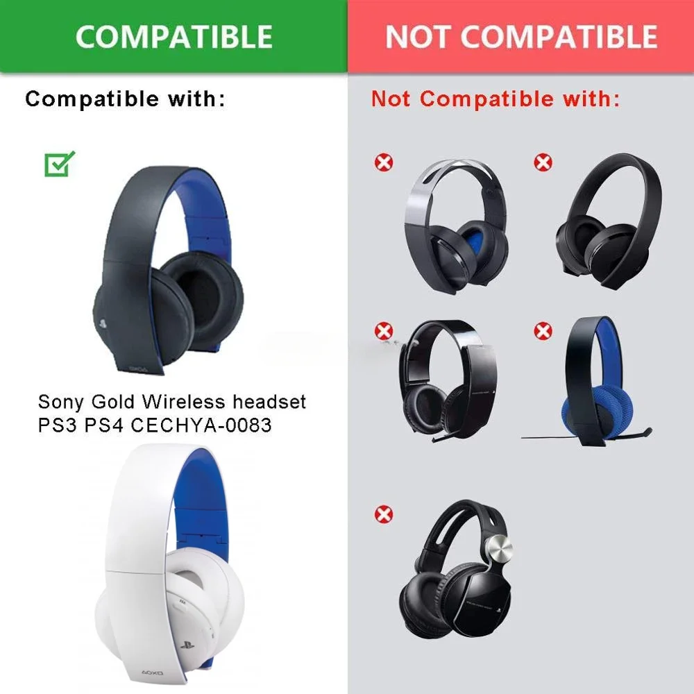 Earpads Compatible for Sony ps3 ps4 Gold Wireless CECHYA-0083