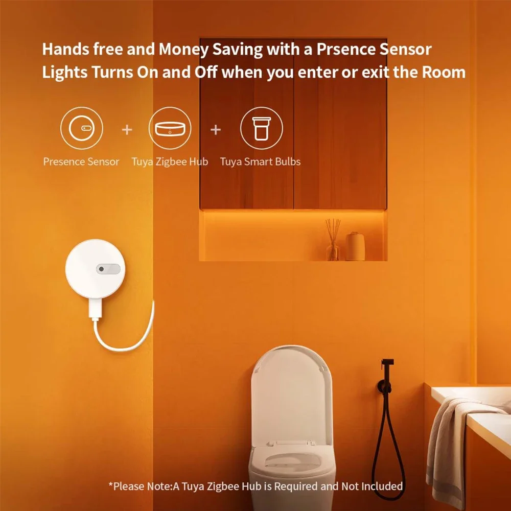 Zigbee Human Presence Sensor Built-in Light Sensor Home Security Detector Radar
