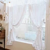 Cotton White Warp Ruffled Curtains for Living Room French Elegant Lace Valance Curtains for Bedroom Wedding Curtains #A340 3
