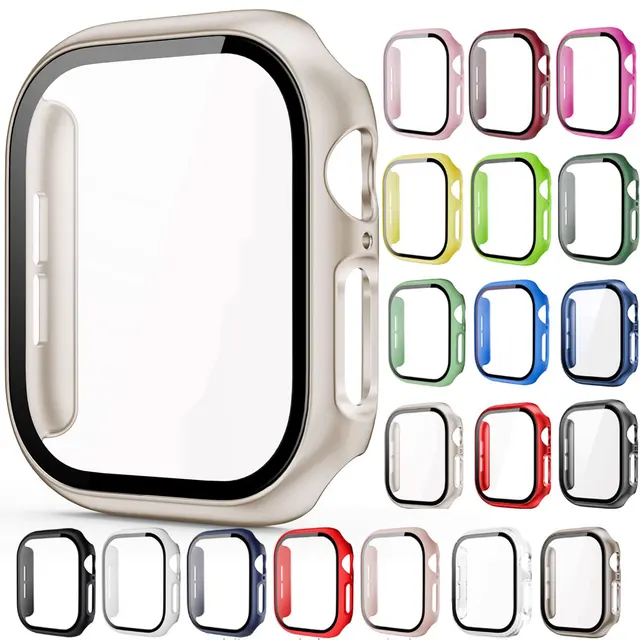 Housse de protection d'écran en verre trempé, pour Apple Watch série 9 Ultra 8 7 6 5 4 3 2 1 SE 49MM 45MM 41MM 40MM 44MM 42MM 49MM 1