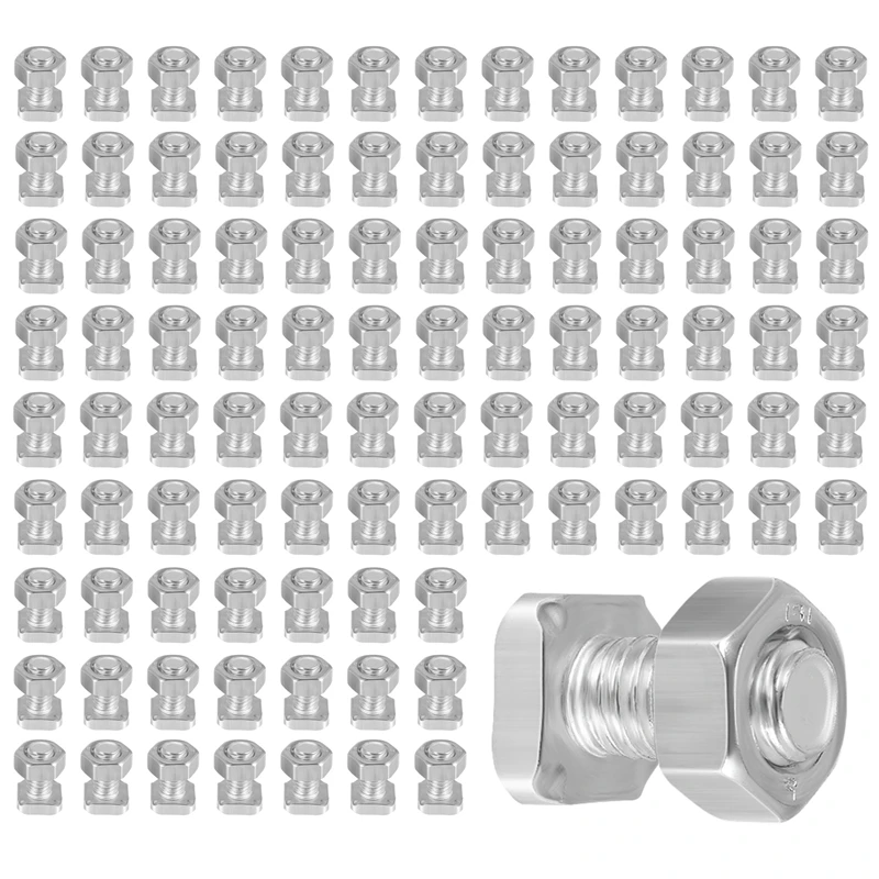 ABZV-50 Packs Greenhouse Nuts and Bolts Square Head Bolts Nuts Greenhouse Repair Kit Parts Replacement Garden Supplies