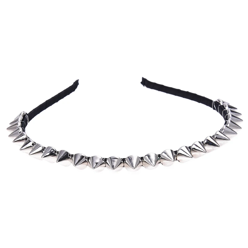 Silver Metal Stud Rivet Spike Headband Hair Head Band Aliceband Punk Girl
