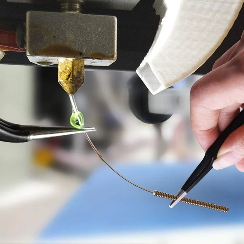 

CR10 Mk8 Nozzle Cleaning Kit DIY Esd-15/12 Tweezer 0.4mm 1.75mm Stainless Steel Cleaning Needle 3D Printer Cleaning Tool