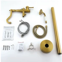 ก๊อกน้ำอ่างอาบน้ำแบบตั้งพื้นทองเหลือง OXG พร้อมฝักบัวแบบมือถือ ก๊อกน้ำห้องน้ำแบบติดผนัง/ตั้งพื้น 6