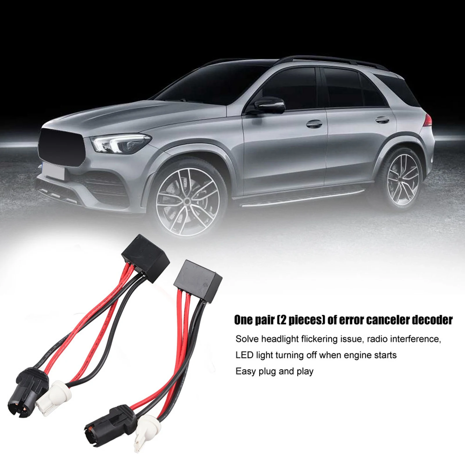 2pcs T10 LED Canbus Headlight Decoder Device Anti Flicker Resistors Error Canceller Car Accessories