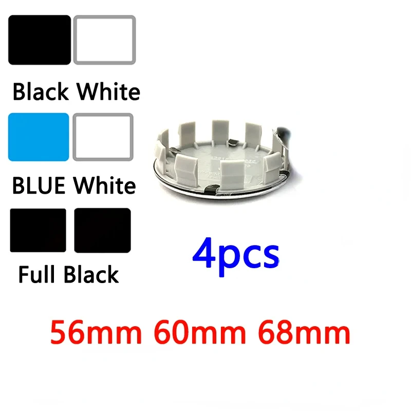 

4pcs/ 56mm 60mm 68mm 10pin For Car Wheel Hub Center Caps Rim Cover E46 E39 E38 E90 E60 Emblem Badge Logo Accessories