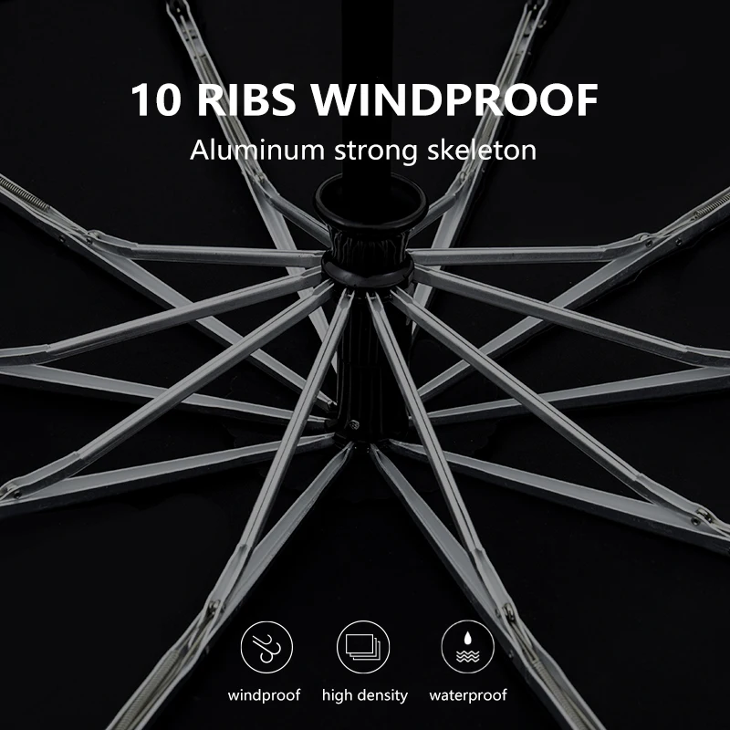 Parachase Automatic Umbrella Men Business 10 Ribs Wood Handle Golf Sun Umbrellas Windproof Anti UV Parasol Clear Umbrella UPF50+ automatic umbrella mini sun umbrella sun umbrella automatic sun umbrella