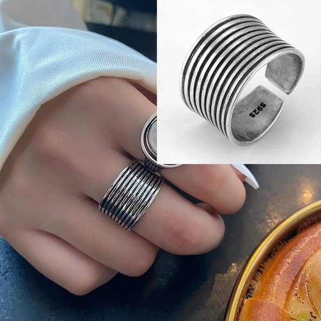 Bague Girlbible en argent sterling 925 pour femme, couple, minimaliste, faite à la main, rétro, avec pierre noire, bijoux de fête, cadeau, anti-allergie