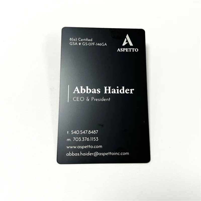 

custom YTS 2022 New Laser Cut Engraved PrintingMetal Business Matt Black Cards/304 stainless steel metal card