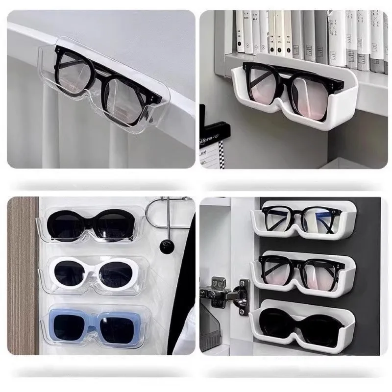 Fashion Wall Mounted Glasses Storage Box Punch-free Self-adhesive Glass Display Cabinet Sunglasses Organizer Glasses Storage Box 5