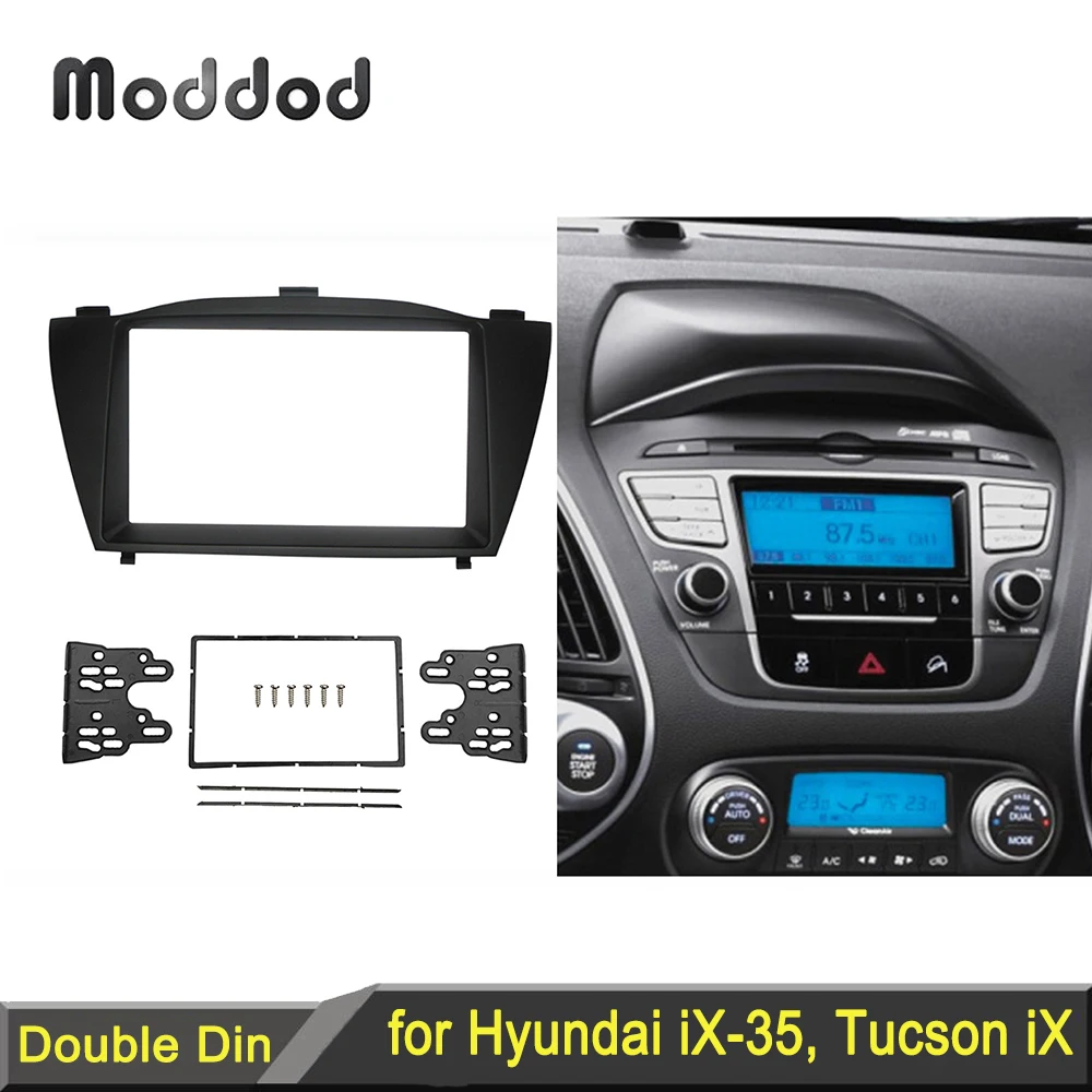 

Double Din Fascia for HYUNDAI iX-35 ix35 Tucson Dashboard Installation Refitting Trim Kit Frame Radio Bezel Audio Stereo Panel