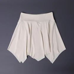 Women's Mint Green Asymmetrical Sport Skirt - Quick - Dry - S (WHITE)