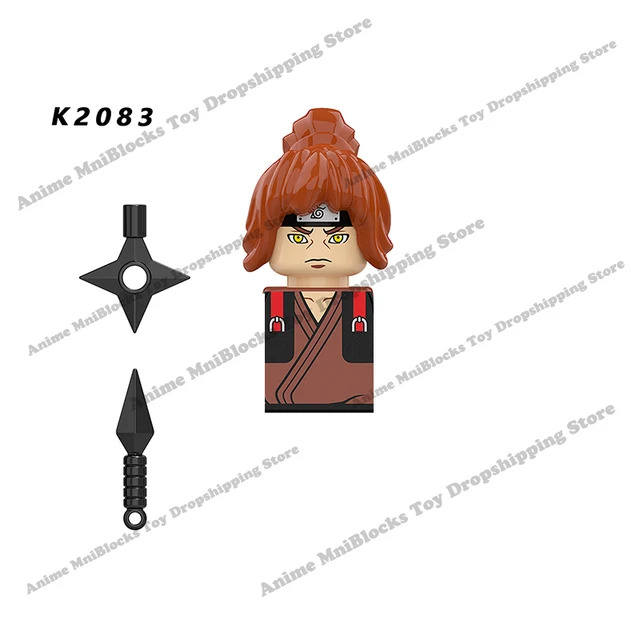 WM6109 Naruto blocks anime Sasuke Kakashi Madara Zetsu Might Guy Rock Lee mini action toy figures Assemble bricks toys kid gifts Brown