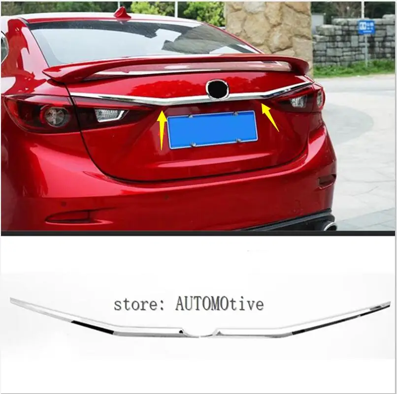 

For Mazda 3 Mazda3 2014 2015 2016 2017 2018 2019 Car Styling Body Panel Rear Back Door Trunk Tailgate Frame Plate Trim Bumper